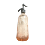 Siphon ancien en verre rose