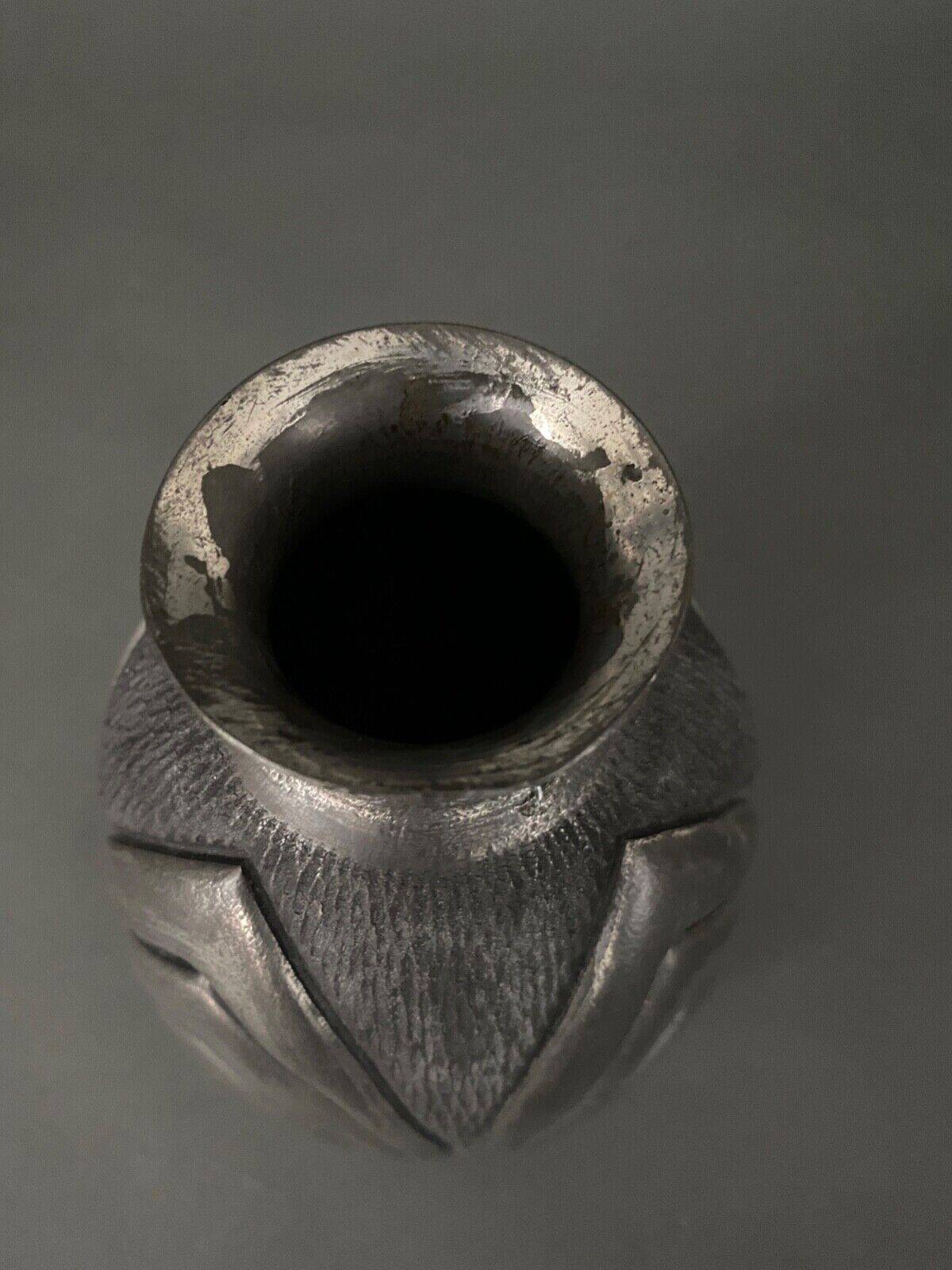 René Delavan Art Deco pewter vase hammered brassware