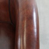 Sheepskin Leather Club Chair with Black Piping