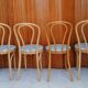 Suite of 4 chairs bistro curved wood