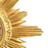 Golden carved wooden sun mirror — 42 cm