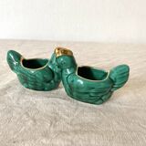 Salt and pepper shakers with chickens in slip