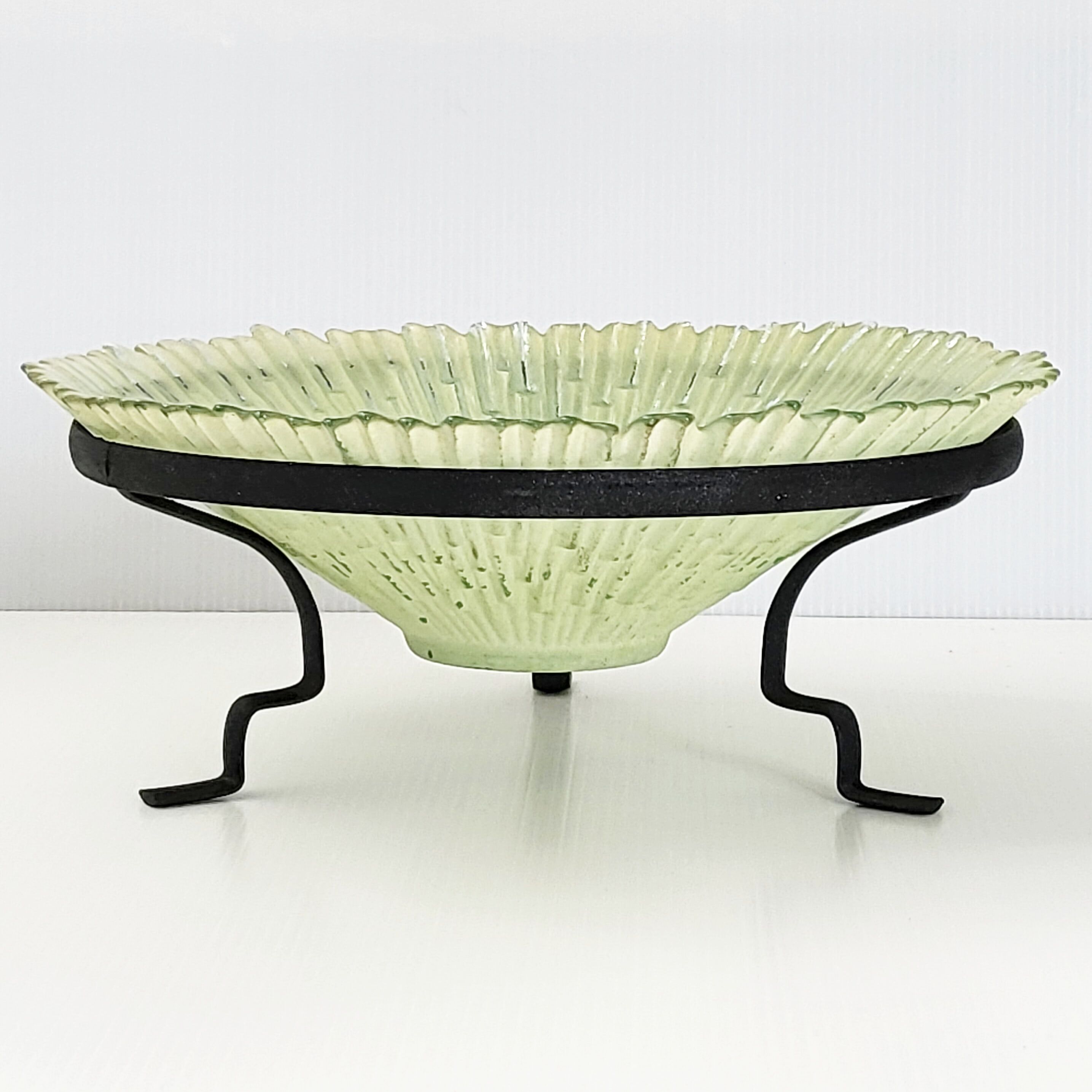 Coupe art déco en verre & métal