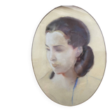 Lucien-Victor Guirand de Scevola (1871-1950) Portrait of a Young Woman, 1928 pastel, oval