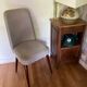 Pair of vintage mahogany and skai chairs