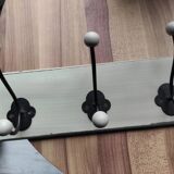 Vintage coat hook with 5 hooks in weathered effect wood