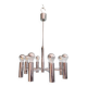 Space Age tubular chrome metal chandelier, 1970s