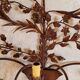 Large varnished metal wall light