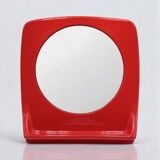 Miroir italien Space Age rouge avec étagère, années 1970