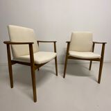 Pair of Borge Mogensen armchairs published by Soborg Mobler, model 165, Denmark 1960