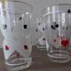 Lot of 6 glasses screen-printed vintage 60s card game