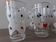 Lot of 6 glasses screen-printed vintage 60s card game