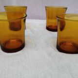 Verres en verre marron Vereco ancien vintage