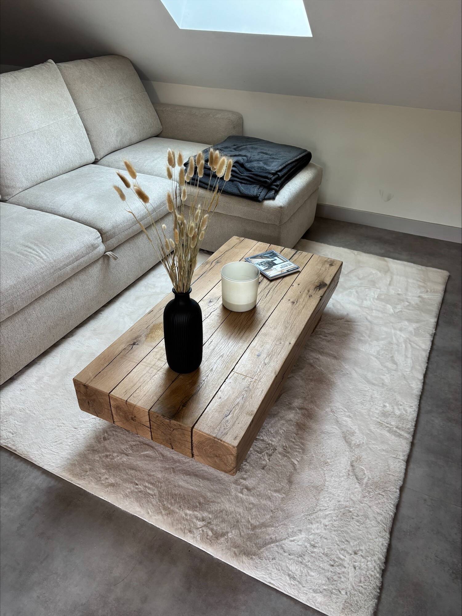Solid oak coffee table