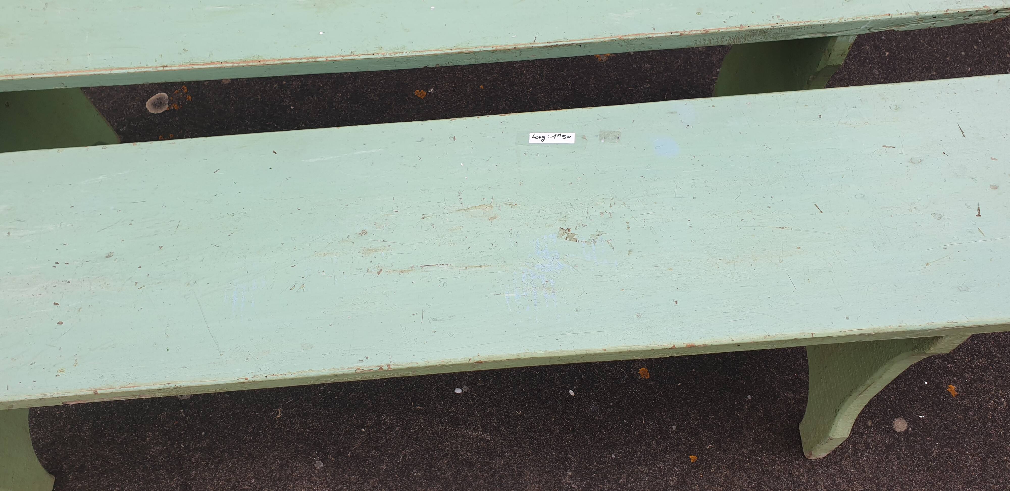 Pair of vintage farmhouse solid wood benches