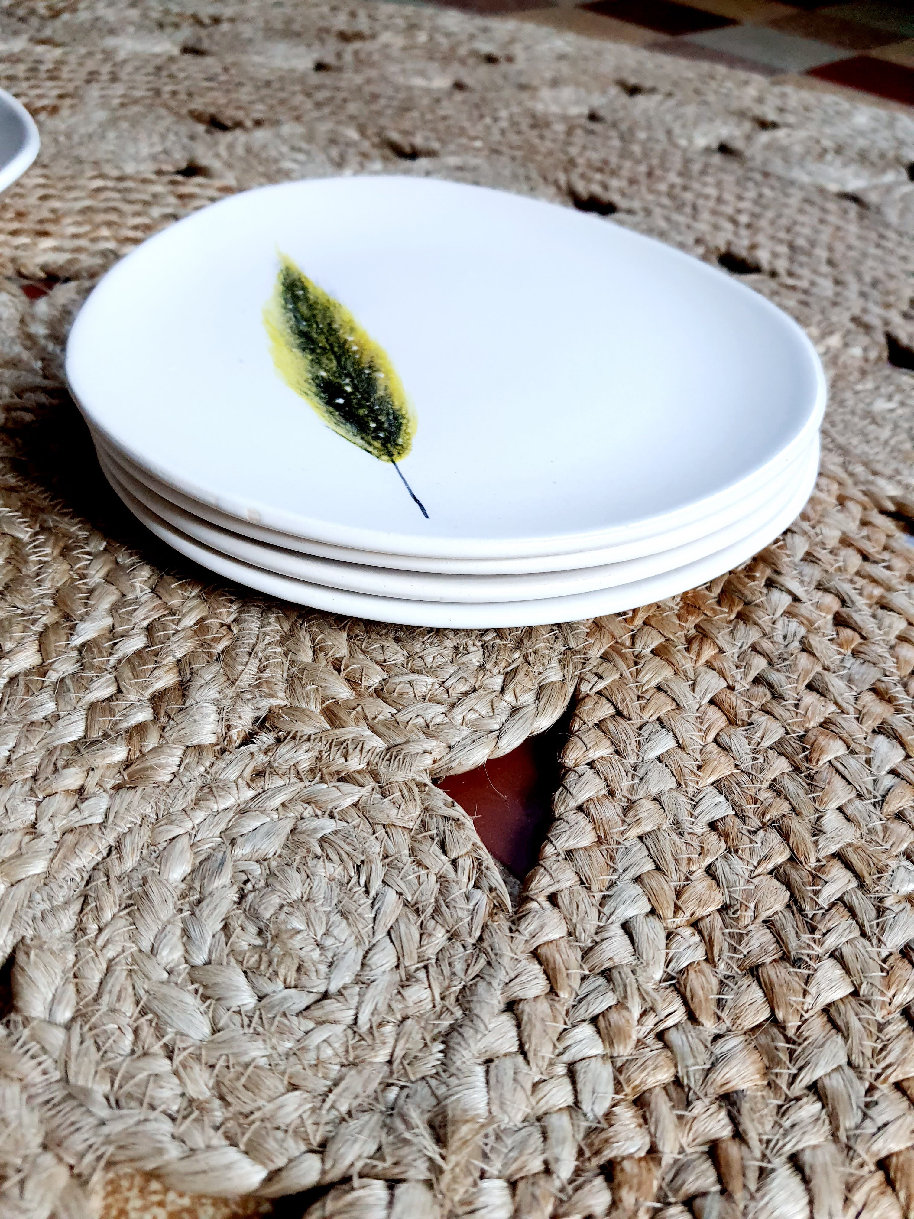 Service plates Feather NIDERVILLER vintage