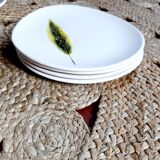 Service assiettes plume Niderviller vintage