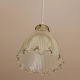 Large suspension in holophane pleated glass prismatic old lampshade