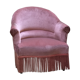 Pink velvet toad armchair