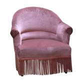 Pink velvet toad armchair