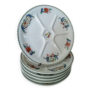 Suite de 6 assiettes - porcelaine paris