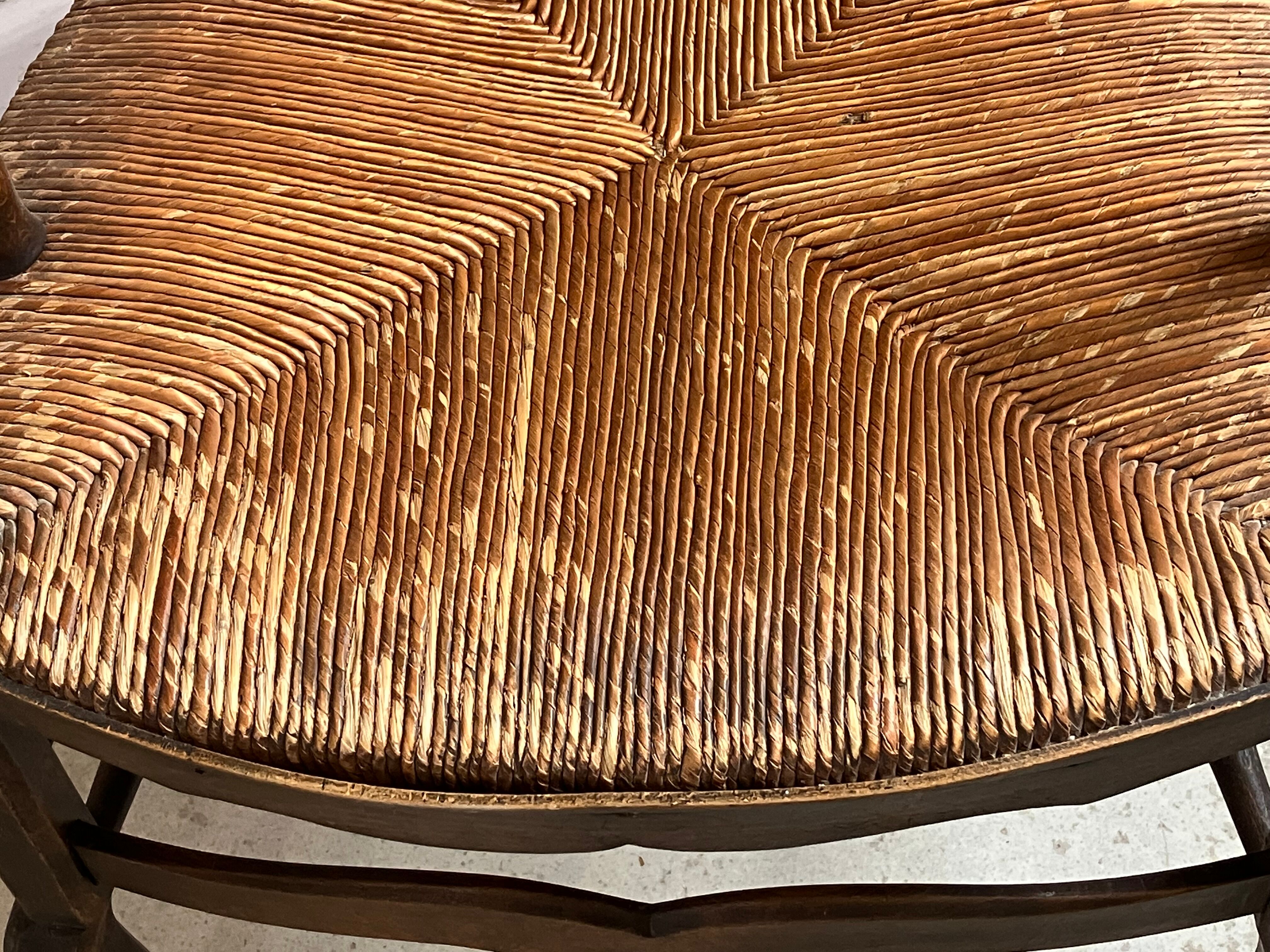 Armchair country paillé XIXth