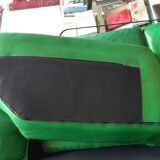 Sofa set and a green leather armchair - 1990s style - Duvivier brand