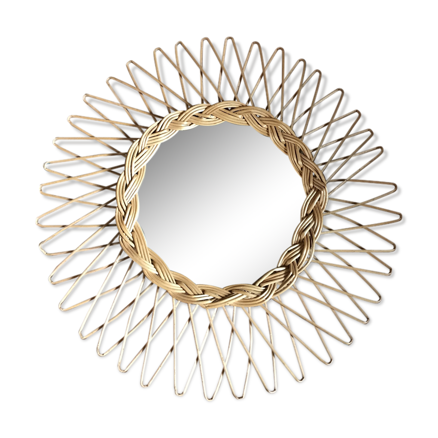 Miroir rotin 43cm