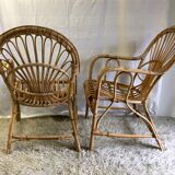 Pair of rattan chairs - 70s