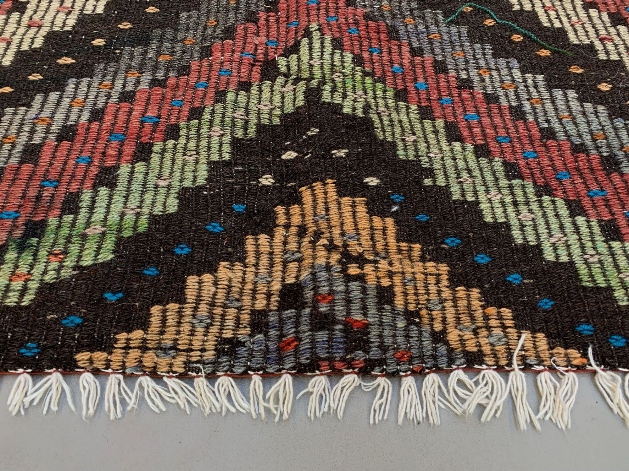 Large Vintage Turkish Kilim Rug 280x215 cm Wool Jajim Kelim