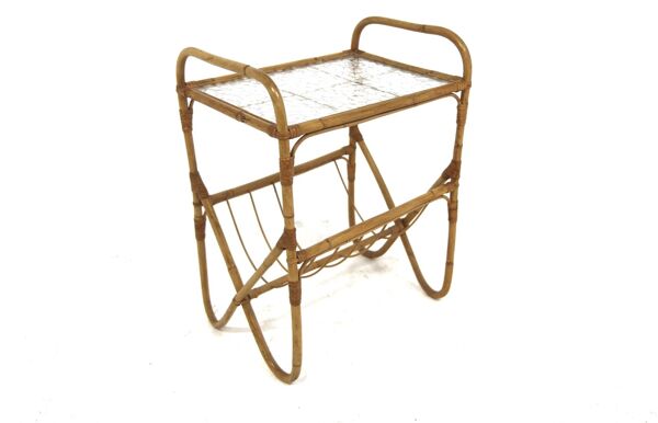 Table d'appoint scandinave en rotin, Suède, 1960