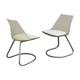 Pair of smoked plexiglass and chrome chairs from the 70s.