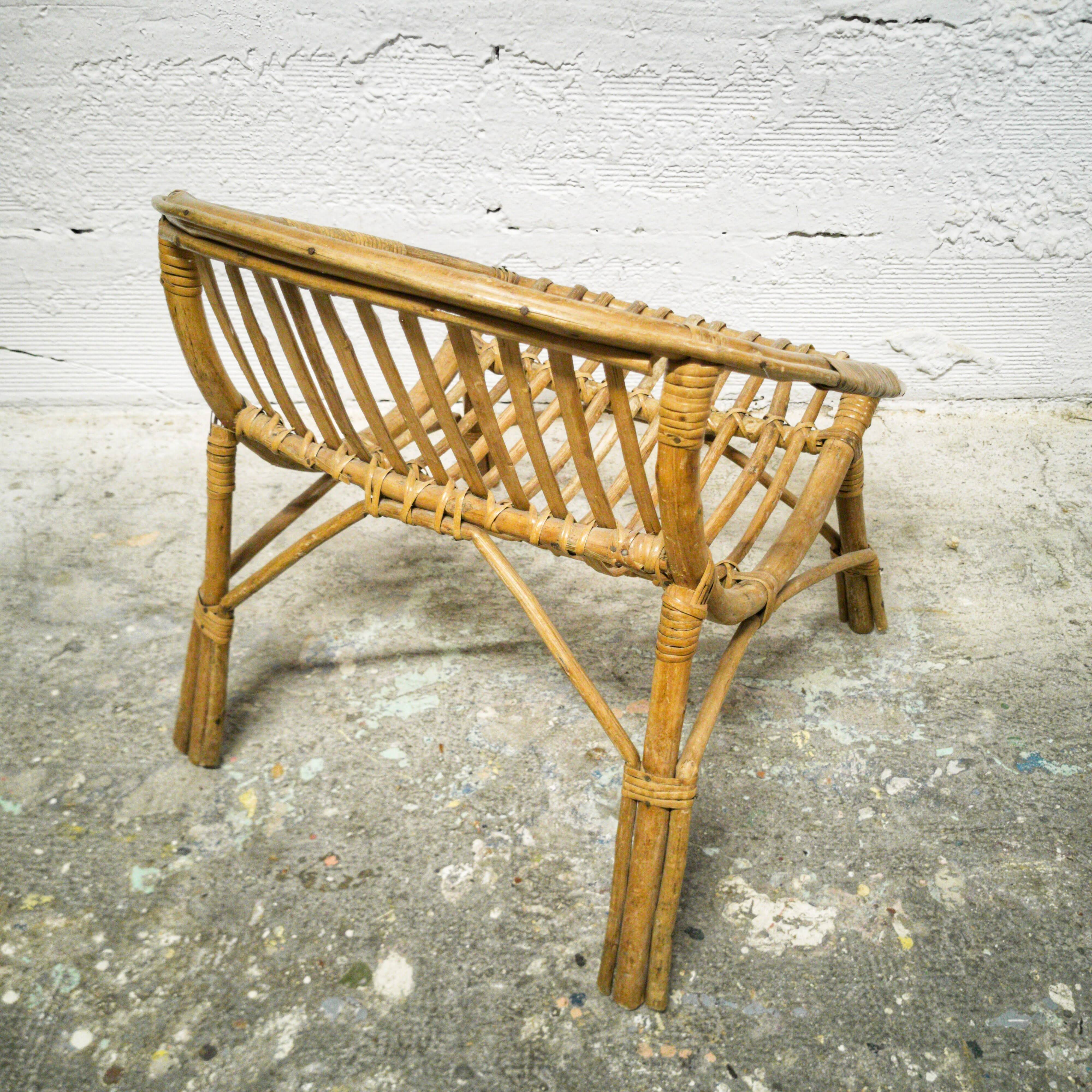 Vintage rattan children's armchair