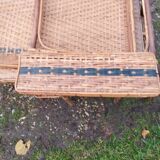 Vintage rattan chaise longue