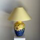 Large blue and yellow lamp with floral patterns H60