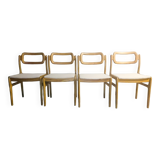 4 chairs by Johannes Andersen for Uldum Møbelfabrik, in pine, Scandinavian design, Denmark 1960's