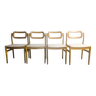 4 chaises de Johannes Andersen pour Uldum Møbelfabrik, en pin, design scandinave, Danemark 1960 's