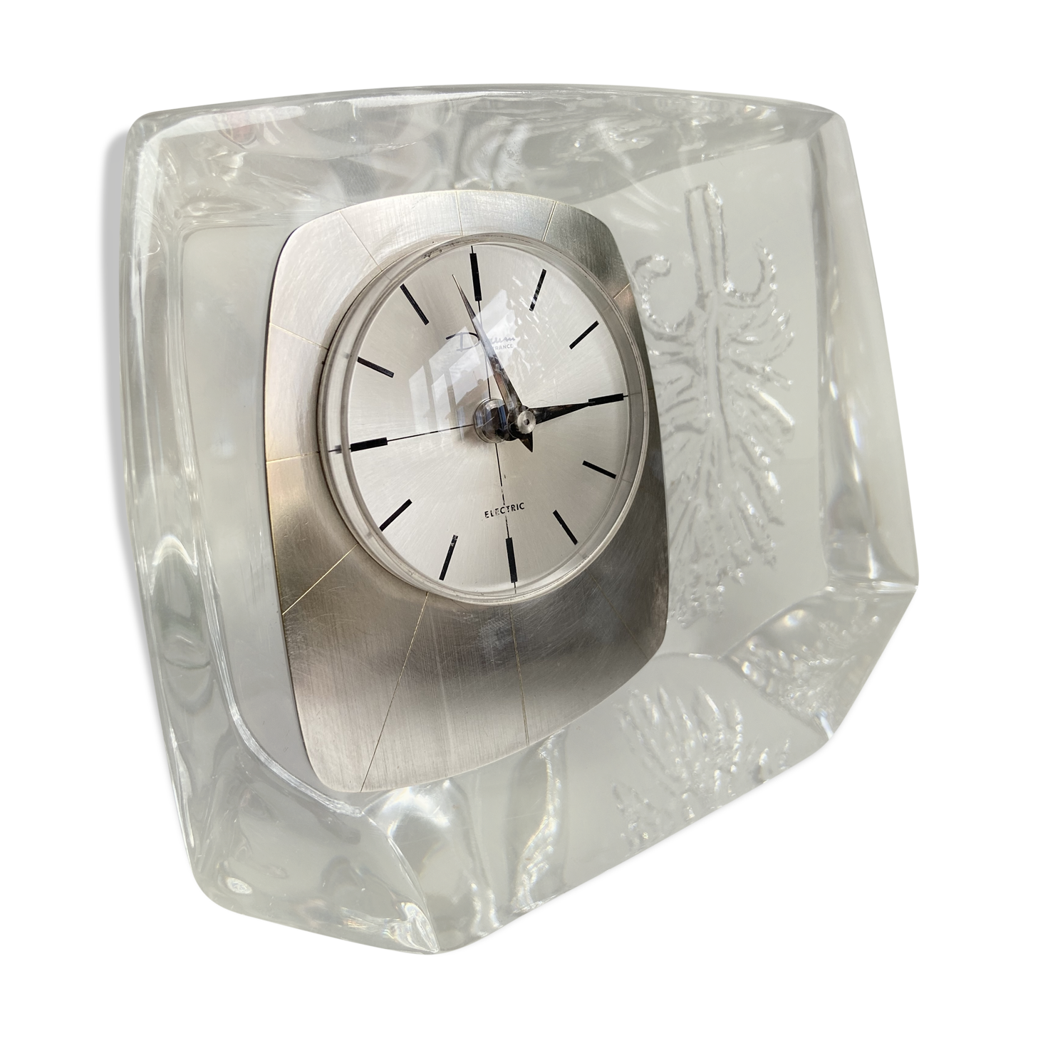 Crystal clock by Daum 1970