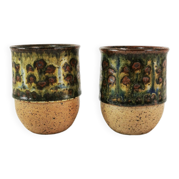 Mid century ceramic mugs, Bornholm, Denmark, 1960s.