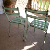 Set of 2 Art Prog metal garden chairs