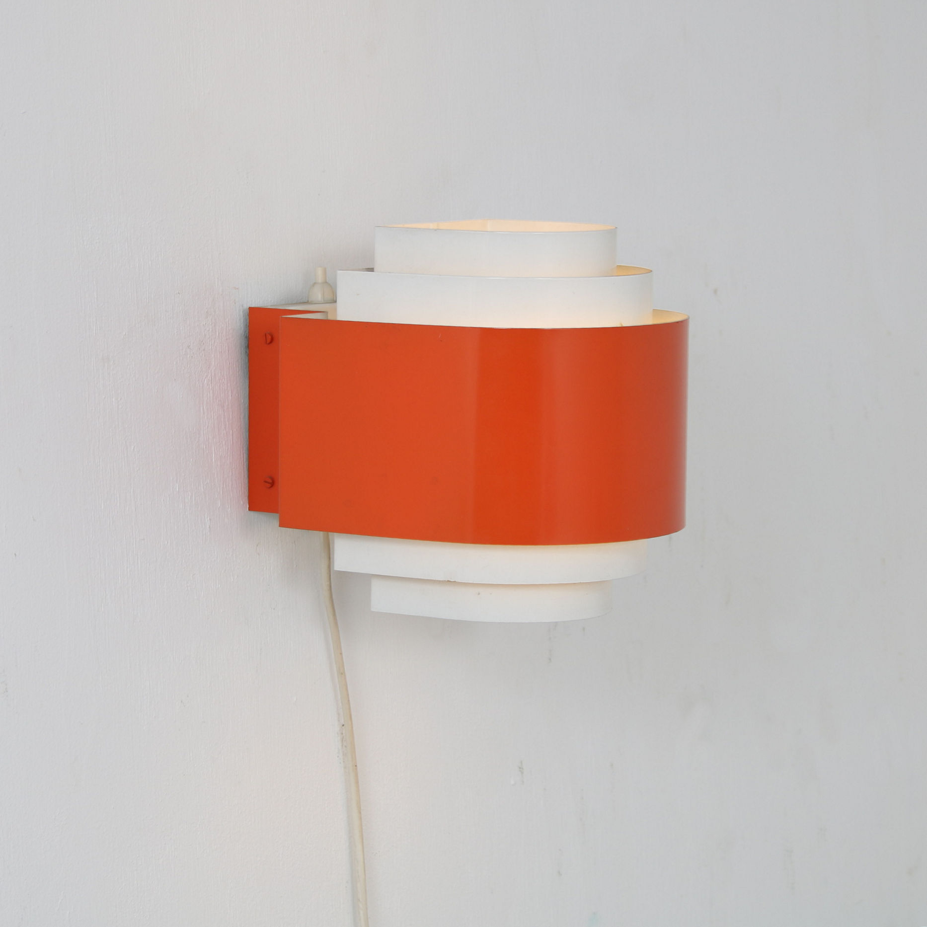1970s orange metal dutch wall lamp