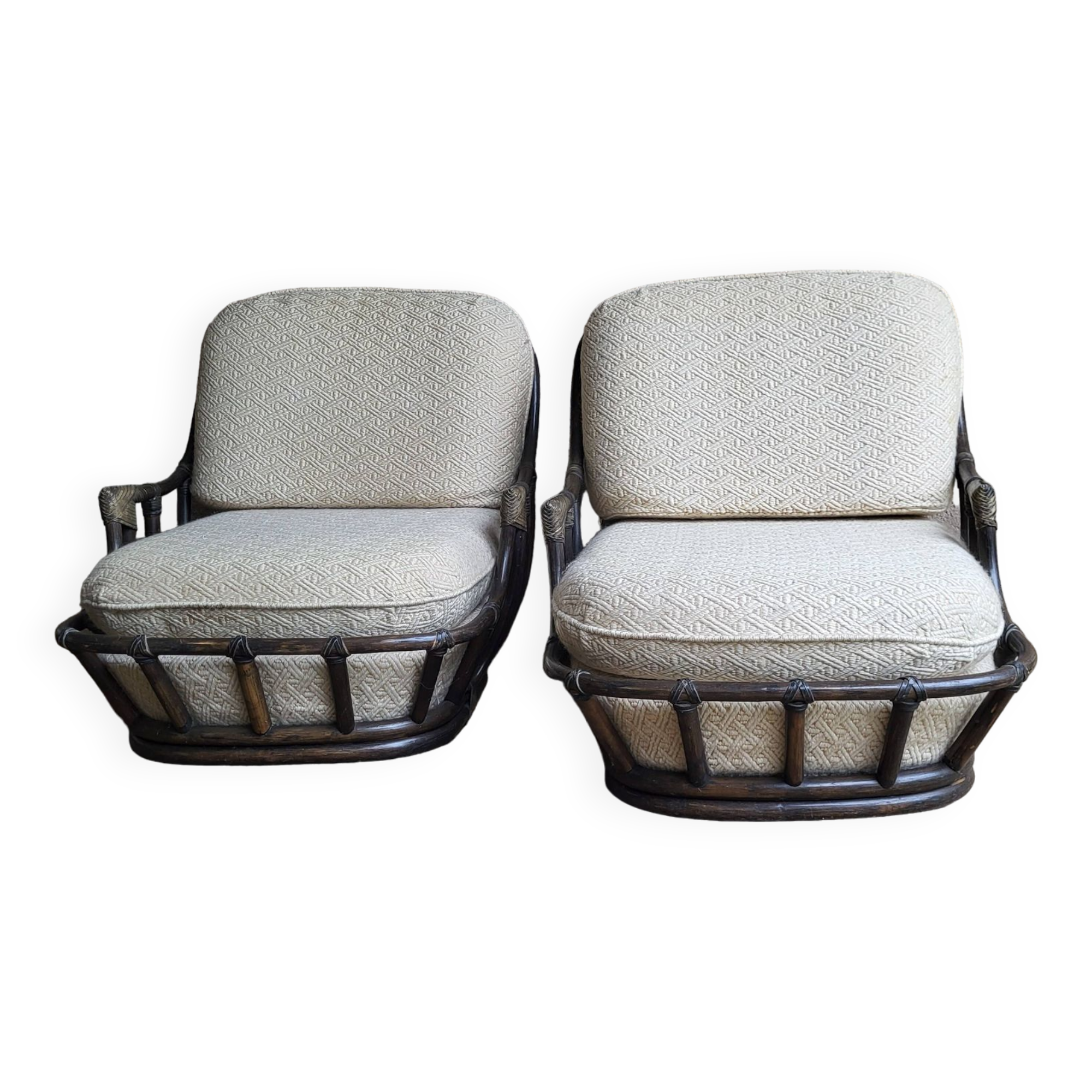 70s Rattan Armchairs (*2)