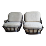 Fauteuils Chauffeuses en rotin Années 70 (*2)