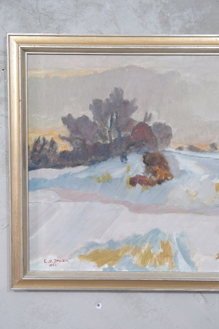 Scandinavian  Modern Painting, 1963, Oil on Canvas, Framed