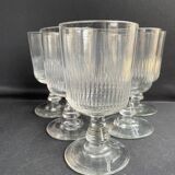 6 grands verres en cristal taillé XIXème