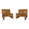 Pair of cognac leather chairs