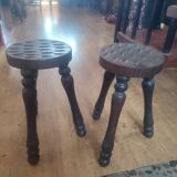 Pair of wooden shepherd's stools