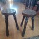 Pair of wooden shepherd's stools