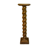 Large French Louis XIII style walnut barley twisted pillar from around 1870