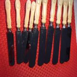 10 Ivory Handled Knives Monogram
